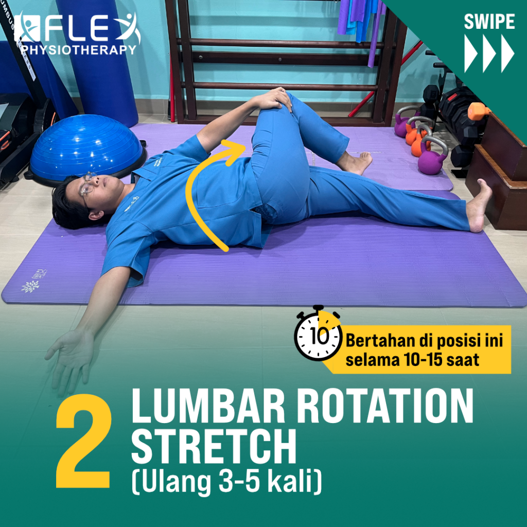 Lumbar Rotation Stretch Kurangkan Sakit Pinggang